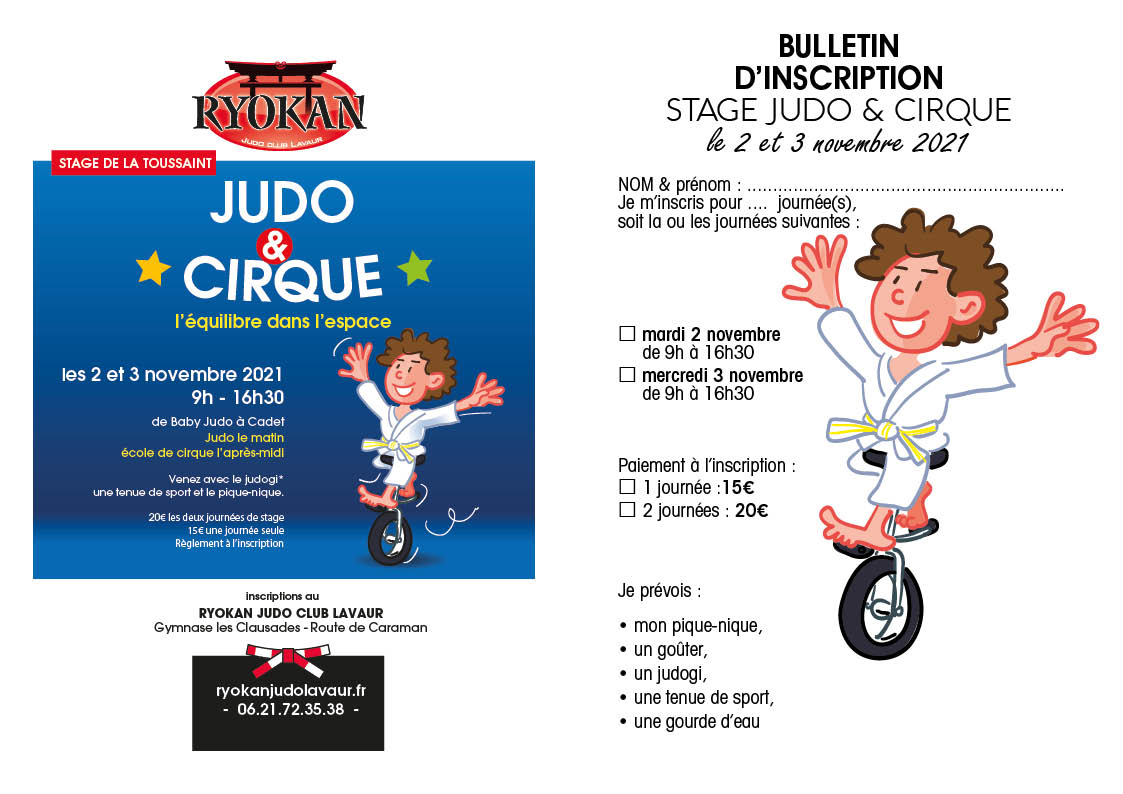 Stage Judo & Cirque Toussaint 2021